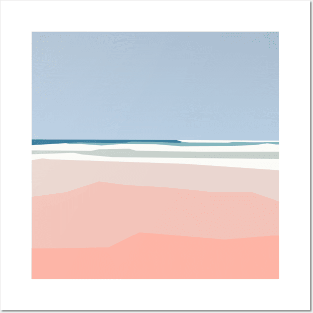 Sandy shoreline of the beach. Wall Art by BumbleBambooPrints